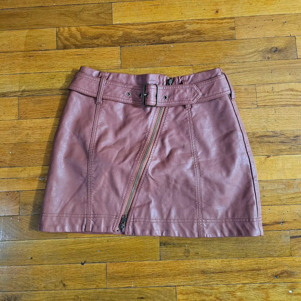 Free People Dusty Rose Faux Leather Mini Skirt Size 4